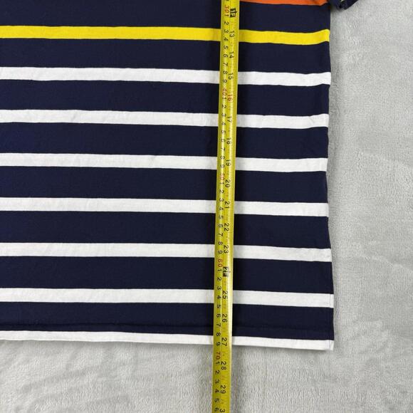 Polo Ralph Lauren Striped T Shirt Navy Multicolor Pony Logo Custom Slim Mem sz M - Picture 5 of 9